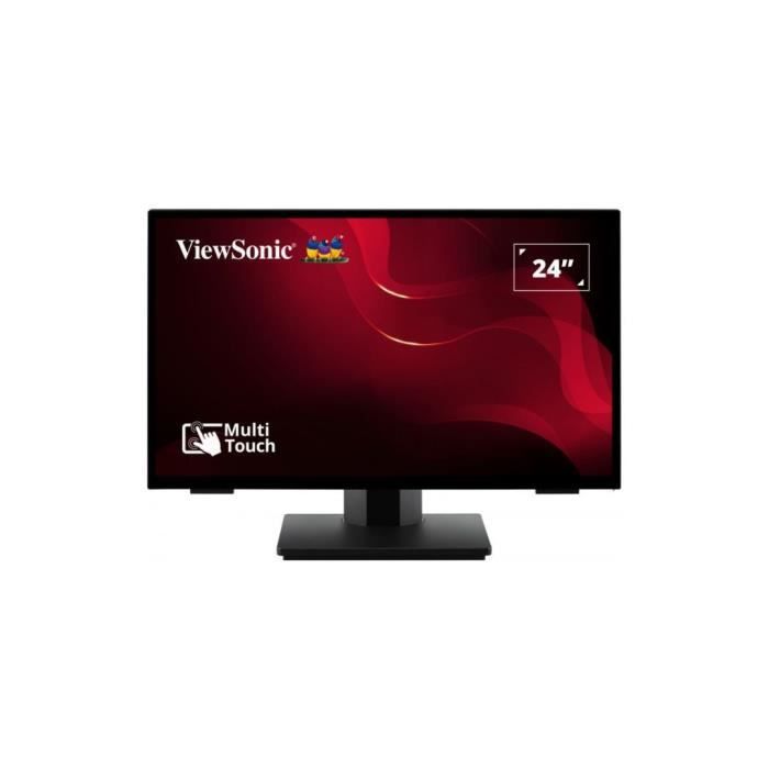 Ecran 23.8'' ViewSonic TD2465 Noir 16:9 FHD Tactile capacitif 10pts VGA, HDMI, DisplayPort, USB et haut-parleurs