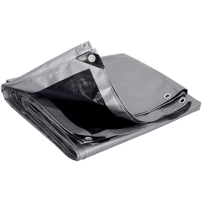 Bâche Protection Polyéthylène 2x3m 280g/m² - Imperméable, Résistante UV, Avec œillets Aluminium