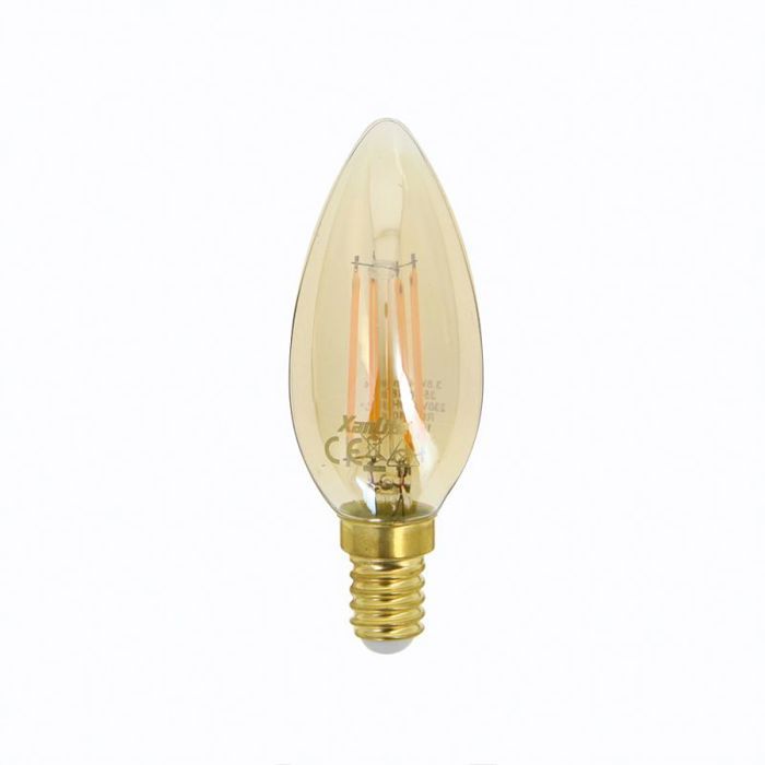 Ampoule LED Flamme / Vintage au verre ambré culot E14 4W cons. (30W eq.) 350 lumens lumière blanc chaud Ampoule LED Flamme / Vintage au verre ambré culot E14 4W cons. (30W eq.) 350 lumens lumière blanc chaud