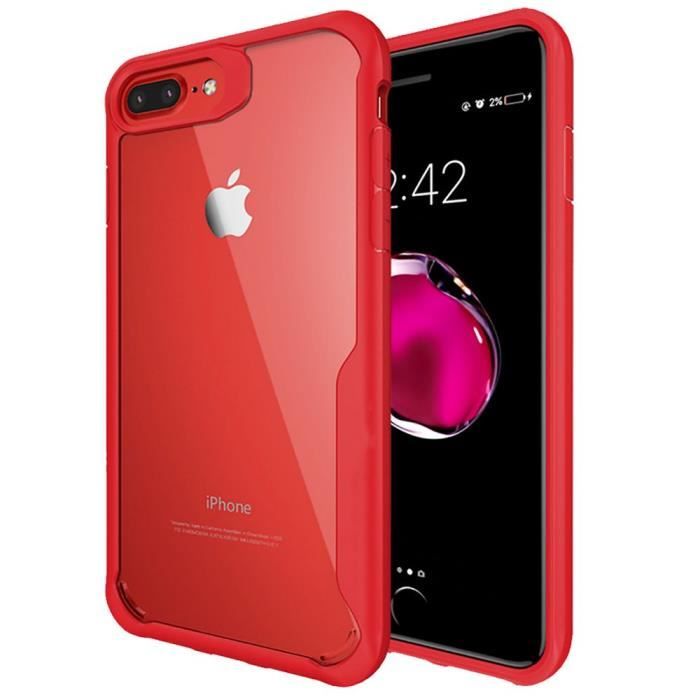 Coque Pour iPhone SE 2020 Bumper Hybride Rigide Antichoc Rouge