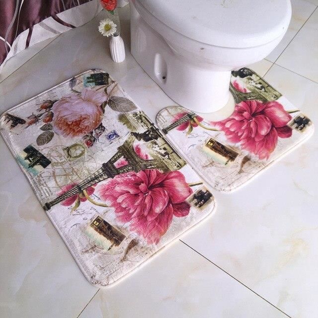 Ensemble De 4 Tapis De Bain Unis, Tapis De Toilette, Ensemble De Salle De Bain Tapis De Toilette Ultra Doux Tapis Antiderapant Et Doux 98553260