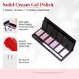 AIMEILI Solid Cream Gel Vernis à ongles avec pinceau, Neutral Nude Brown Rose White Set UV LED Soak Off (12 couleurs) 5g GTKIT002-1