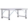 Dbaiyi Table pliable de camping Blanc Aluminium 60x45 cm-1
