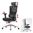 Chaise de bureau ergonomique SIHOO - Soutien lombaire - Rembourré noir-1