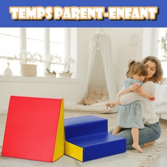 Modules Motricité Mousse Enfant – Escalier Et Toboggan, PU+EPE, Dès 3 Ans, Multicolore