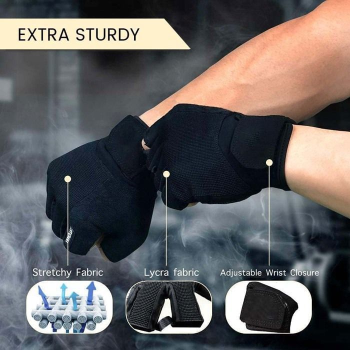 Gants Anti dérapant Sport Musculation Homme Femme Unisexe pour Entraînements Gym Halterophilie
