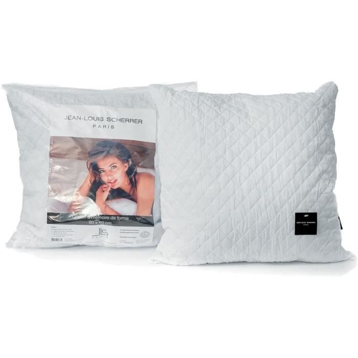 Lot De 2 Oreillers 65x65cm Gérard PASQUIER Mousse à Mémoire De Forme - Confort Cervical Exceptionnel