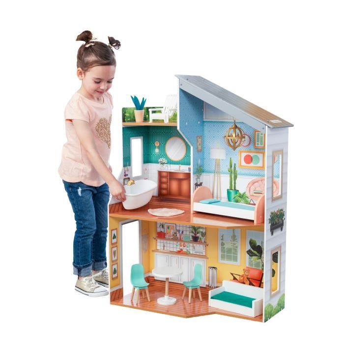 Grande maison de poupée moderne en bois avec ascenseur Céleste de KidKraft
