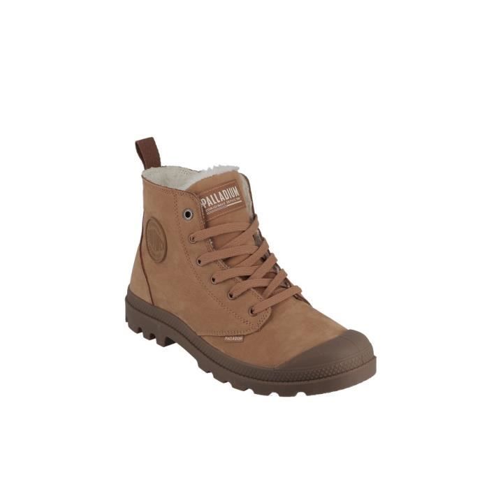 Boots Fourree a Lacet Et Zip Sur Le Cote Pampa Hi Z Wl PALLADIUM Homme Cuir Marron Haute Marron Cdiscount Chaussures