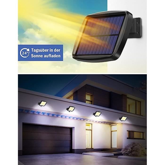 Lot de 1 Lampe solaire exterieur ,avec détecteur de mouvement, lumière  solaire de jardin étanche IP65 à 120 ° avec câble de 5 m - Cdiscount Maison