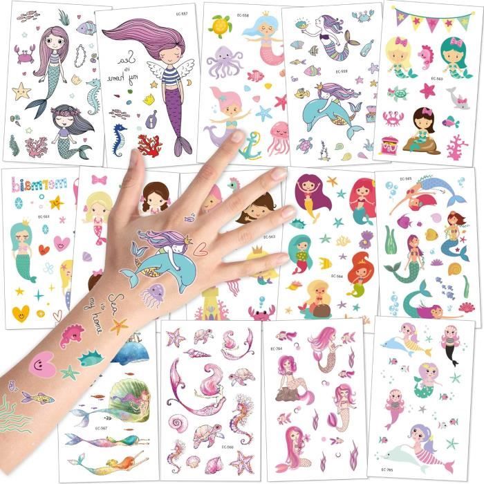 KOLZEMV 10 Feuilles Tatouage Temporaire Autocollant Tatouage Ephémère Etanche Tatouage Ephemere