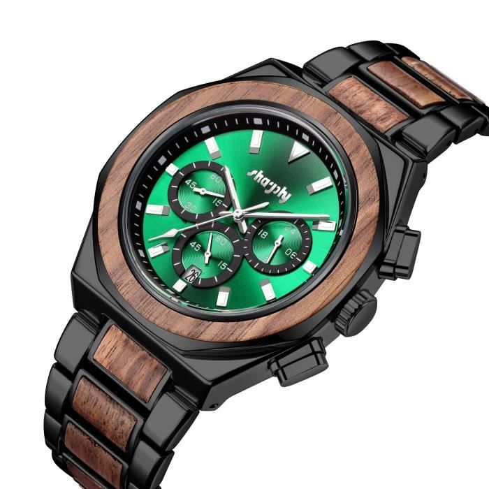 Montre Homme ZHOWE Quartz - Cadran Noir, Boîtier Acier 39mm - Occasion état Neuf