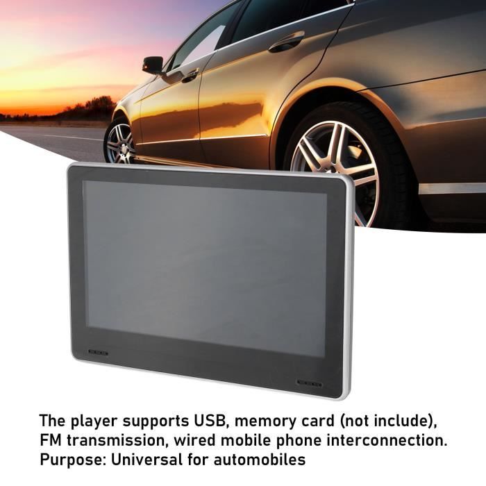 Double Moniteur Appui-Tête Voiture 7" – 2 Écrans LCD HD 800x480, Sans Fil, MP5, Idéal Voyages Enfants, Noir