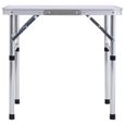 Dbaiyi Table pliable de camping Blanc Aluminium 60x45 cm-2