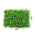 SALALIS haie artificielle Clôture de haies artificielles de clôture d'herbe de tapis jardin deco Fleur de ceinture violette Eucaly-2
