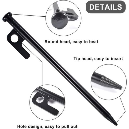 Lot De 2 Piquets De Tente En Alu 7001T6 – Diam. 8,5 Mm, Longueurs 3,3 à 4,42 M, Légers, Anti-rouille, Pour 1 à 4 Personnes