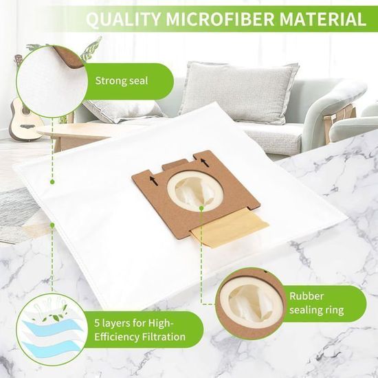 Lot De 4 Sacs à Poussière Multicouches Pour Aspirateur Hoover Style H81 / H81 Pure Telios Extra - Filtration Fine