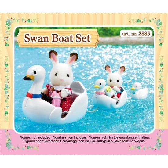 Multicolore 5046 Norme SYLVANIAN FAMILIES Swan Boat Set de Bateaux Cygne