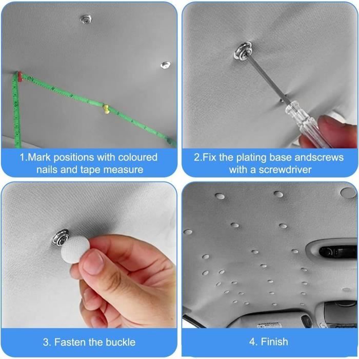 Kit De Réparation De Ciel De Toit De Voiture  65 Pièces  - Réparation Facile Du Ciel De Toit De Voiture En Quelques Etapes Faciles Bouton De Reparation Du Ciel De Toit De Voiture 92041685