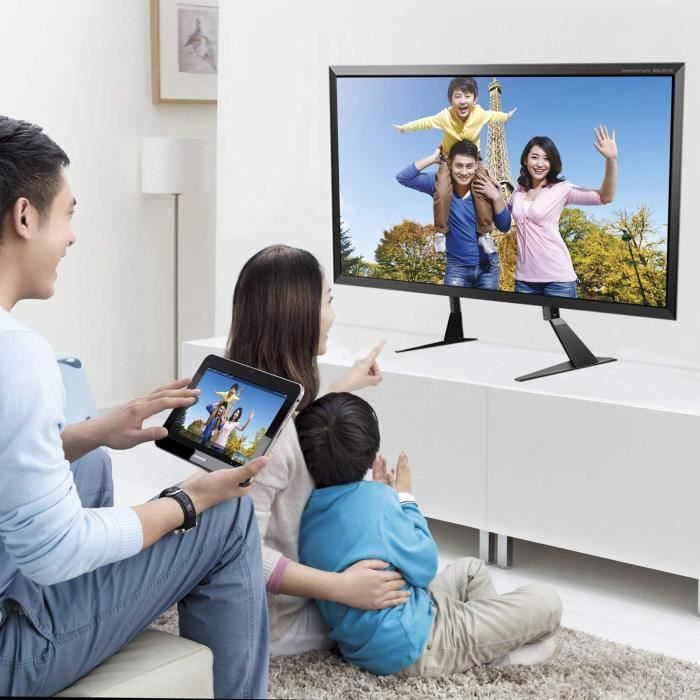 Suptek Support TV sur Pied, Pied TV Universel pour LCD LED OLED Ecran 22 à  65 Pouces, Max VESA 800x400 mm jusqu'à 50 kg, Hauteur Adjustable Pied