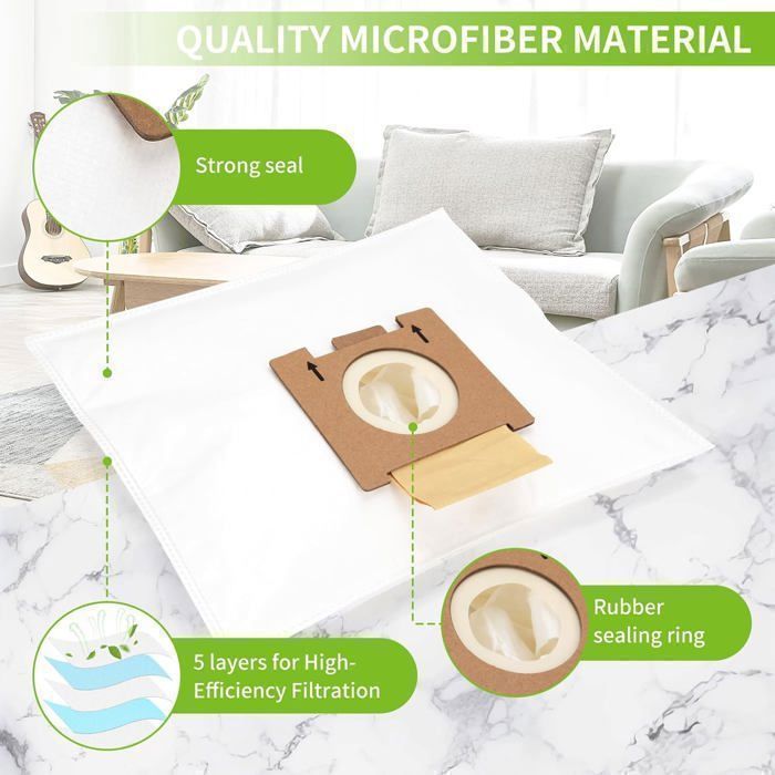 Kit De Chiffon Et De Sacs à Poussière En Microfibre Pour Aspirateur