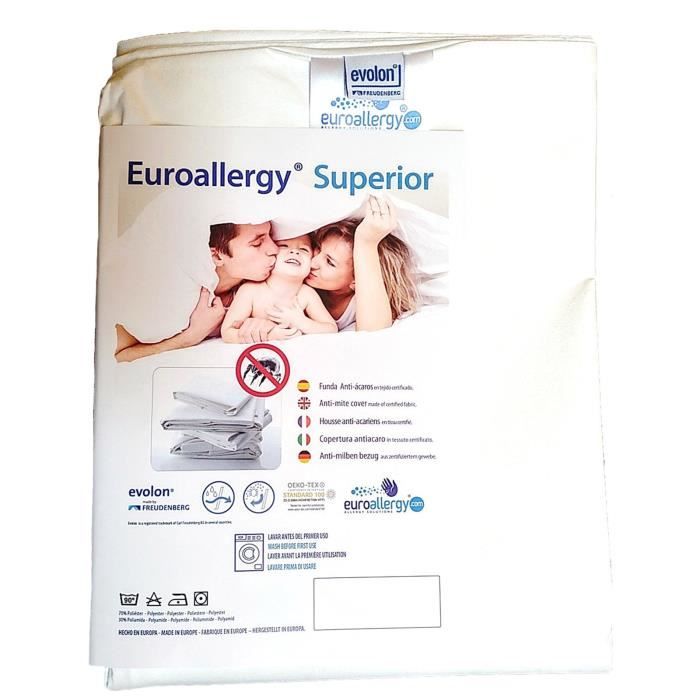 Euroallergy® Superior | Housse anti-acariens intégrale pour matelas | Tissu  certifiée | Disponible en beaucoup de tailles (90 x 2
