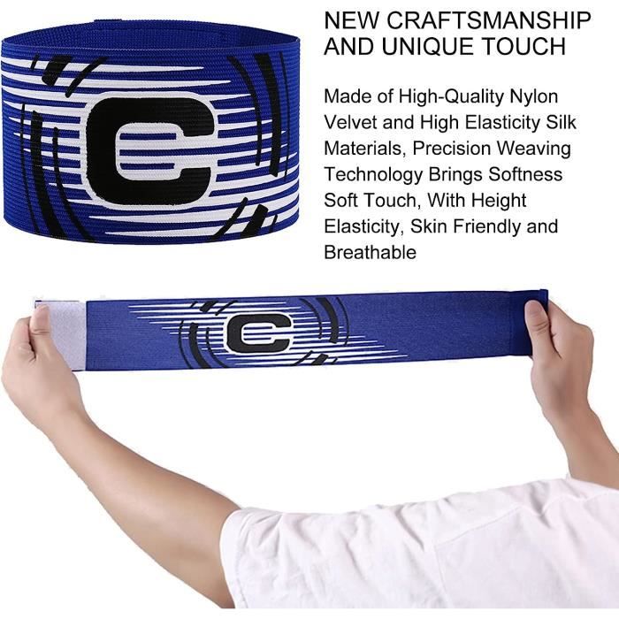 Lot De 5 Brassards De Capitaine EIHI – élastiques, Réglables, Avec Grand "C", Multicolores, Pour Enfants Et Adultes