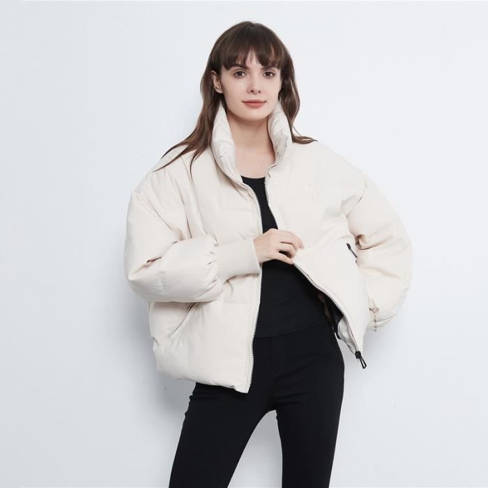 Doudoune chaude epaisse a col montant pour femme Kaki Cdiscount Pret a Porter