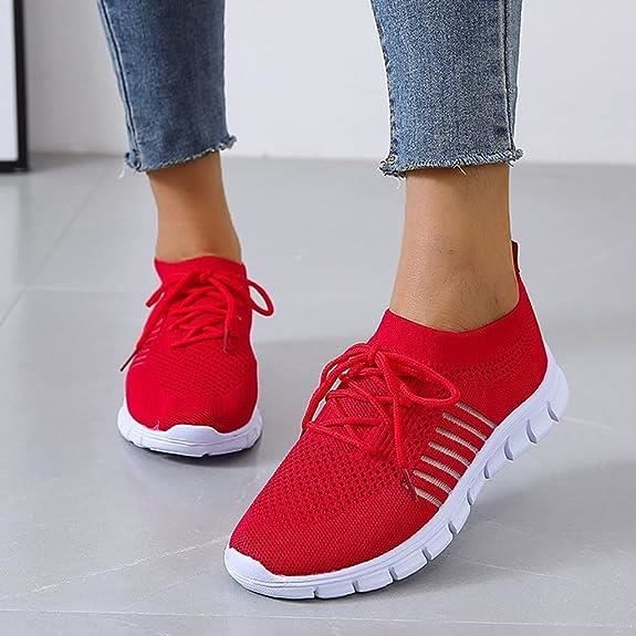 Basket Femme Chaussures Running Course Sports Fitness Legere Respirant Mesh Gym Outdoor Trail Walking Jogging Tennis Sneakers A9 Rouge Cdiscount Chaussures