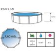 CANARIAS Piscine hors sol en acier circulaire / ronde 460 x 120 (Kit complet piscine, Filtre, Skimmer et échelle)-3