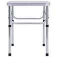 Dbaiyi Table pliable de camping Blanc Aluminium 60x45 cm-3