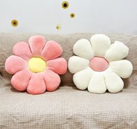2 Coussins Fleur 40x40cm - Mignon Marguerite Doux - Décoration Sol Canapé Voiture Peluche