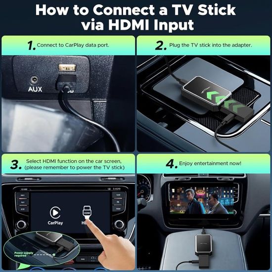 Adaptateur CarPlay & Android Auto Sans Fil 2-en-1 – Plug & Play, Bluetooth 5.3, Compatible Voitures 2016+ - 1