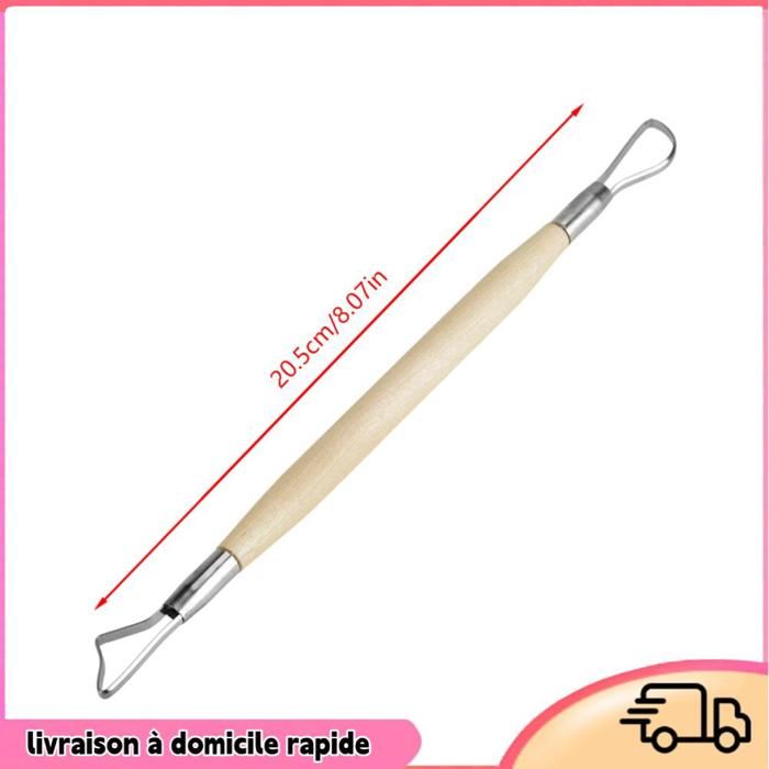 Kit De 6 Outils De Sculpture Double Extrémité - Poignée En Bouleau, Pour Céramique, Cire Et Bijoux