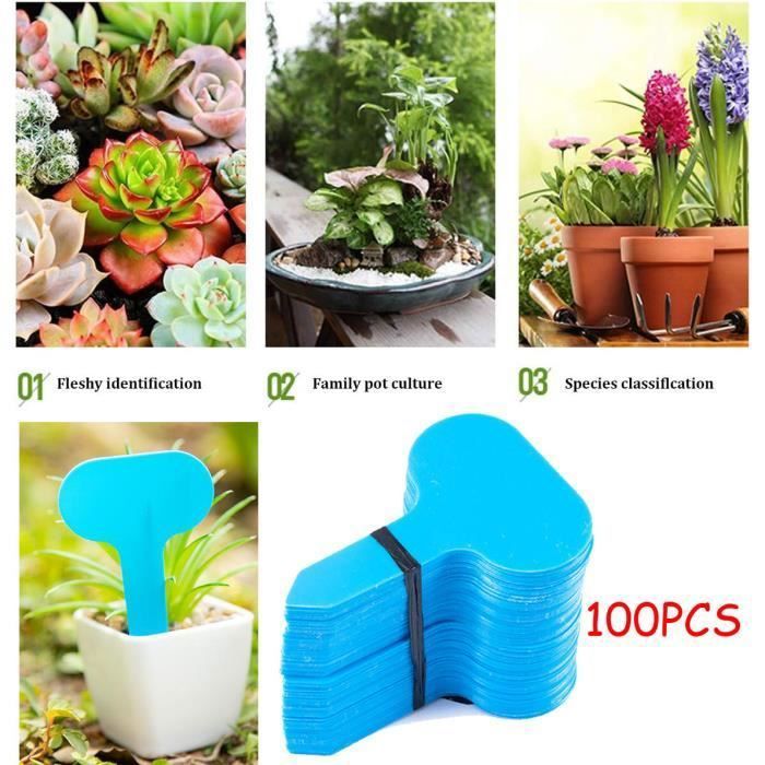 Lot 100 Étiquettes Jardin Plastique Colorées - Marqueurs De Plantes Jaunes, Blancs, Roses, Verts, Bleus