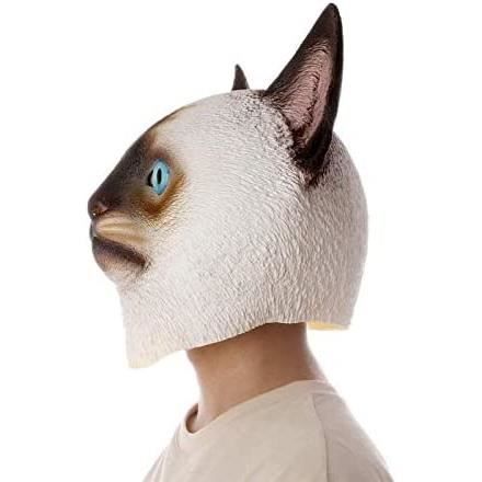 Amosfun Masque chat Halloween Cosplay Masque chat siamois