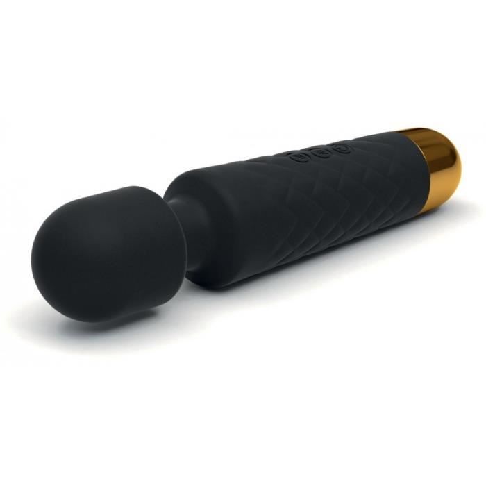 Vibromasseur Fantasy Wand Noir - 2 Embouts Silicone - LOVE AND VIBES