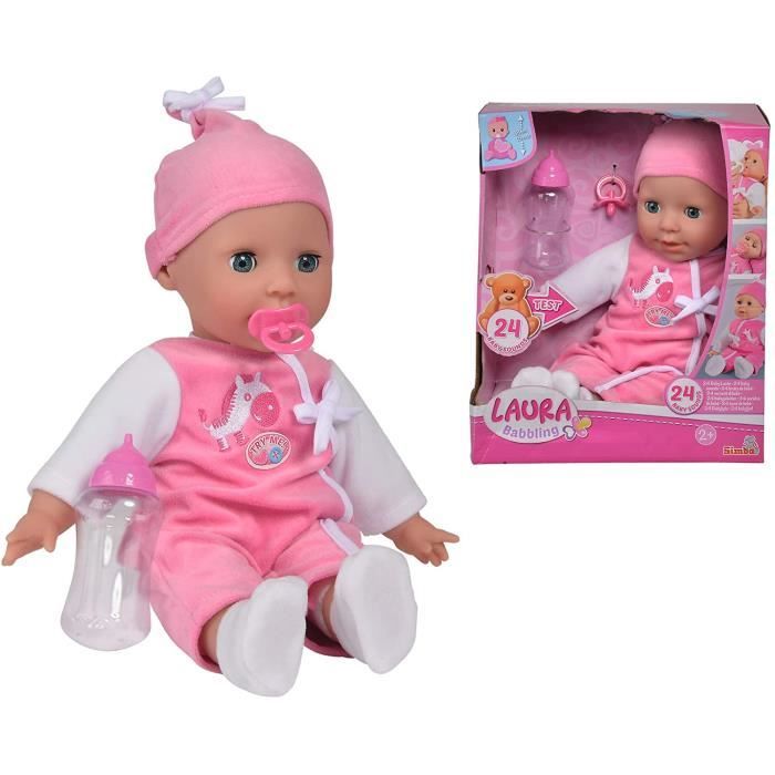Simba 105011936 – Jolie Poupée Laura, Corps Souple En Differentes Couleurs 3 Assorties Un Seul Article Est Livre 15 Cm Poupe