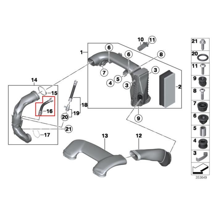 Tuyau D’admission D’air Pour BMW F20 F30 Etc. (réf. 13717823517) - N47N/B47, Réduction Du Bruit, Meilleure Circulation D’air