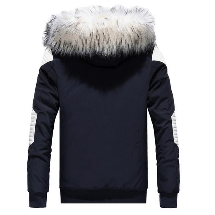 Parka homme de Marque luxe Col de fourrure Section moyenne et longue Manteau epais garder au chaud Vetement Masculin Cdiscount Pret a Porter