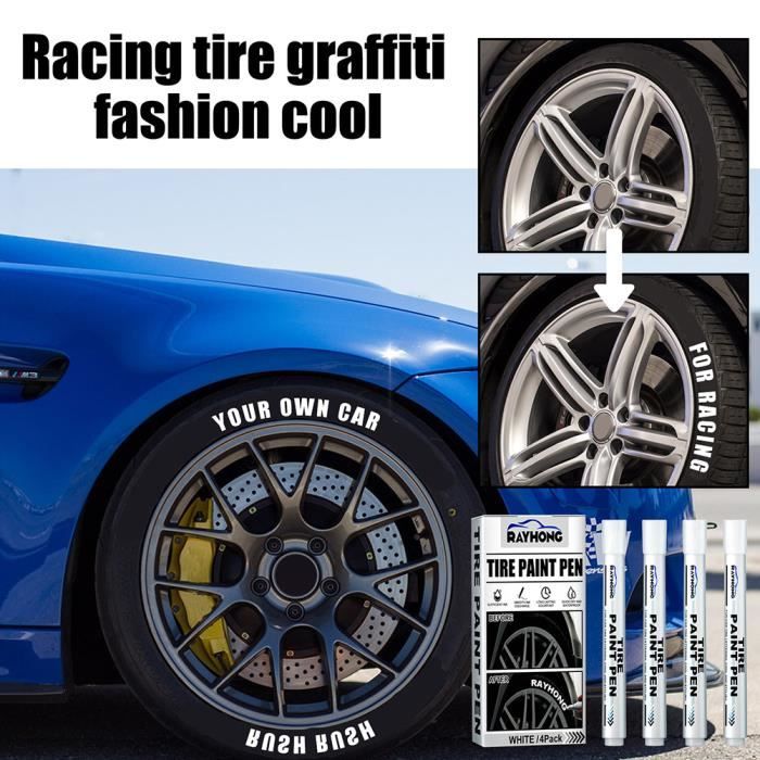 8 Pièces Marqueur Peinture Pneu Sxutop - Feutre Blanc Indélébile 4 Couleurs Pour Auto Moto