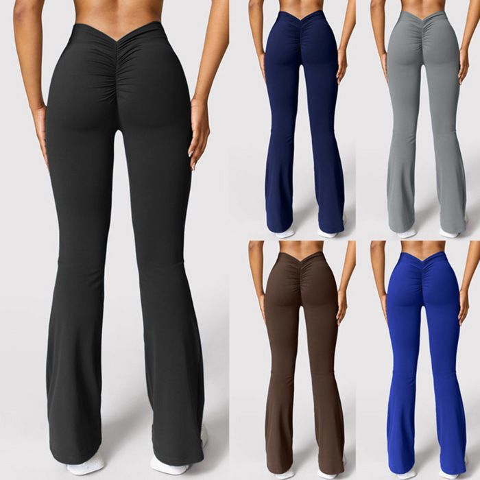 Legging Bootcut Getervb Femme - Pantalon Yoga Taille Haute V-Cross Legging Sport élastique