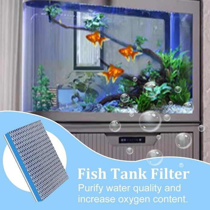 Mousse Filtre Aquarium 8D Ouate Aquarium 30 X20 Cm Mousse Filtrante En Nid D'abeille Mousse Réutilisables Filtre Pour Aquarium - Animalerie