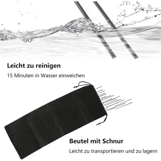 Lot De 15 Brochettes De Barbecue Télescopiques En Inox - Longueur 31 à 82 Cm - Poignées En Bois Colorées - Pour Guimauves, Saucisses, Camping