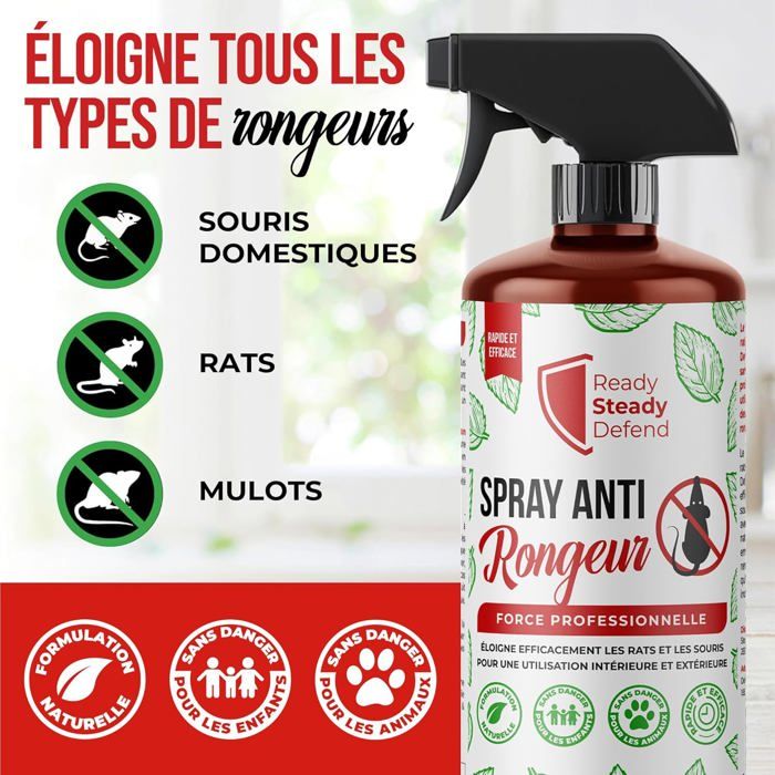 Ready Steady Defend 200Ml Spray Anti-Rongeur | Répulsif Souris Et Rats ...