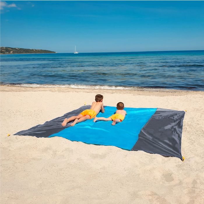 Tapis de Plage Imperméable, Couverture de Plage Anti Sable 200 cm x 140 cm Drap de
