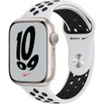 Apple Watch Nike Series 7 GPS - 45mm - Boîtier Starlight Aluminium - Bracelet Pure Platinum/Black Nike Sport Band - Regular-0