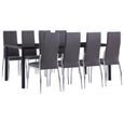Ensemble Salle à Manger Complet Scandinave - Noir - Table et Chaises pour 6 à 8 Personnes - Moderne + 8 Chaises-0