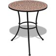 Table de bistro Terre cuite 60 cm Mosaïque - VIDAXL - Meuble de jardin - Rond - Métal-0