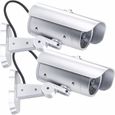 2 caméras de surveillance factices avec détecteur PIR et signal LED-0
